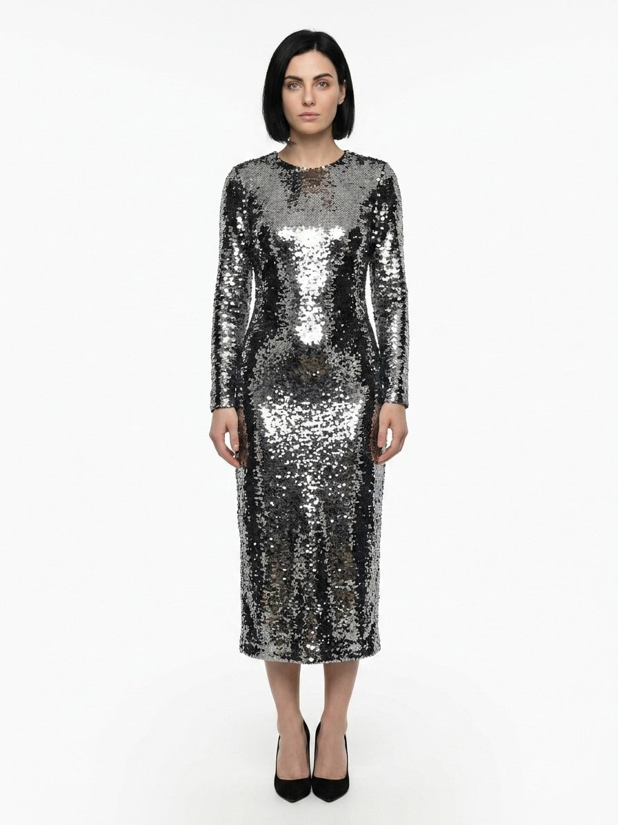 Dolce & Gabbana Silver Polyester Cocktail Dress
