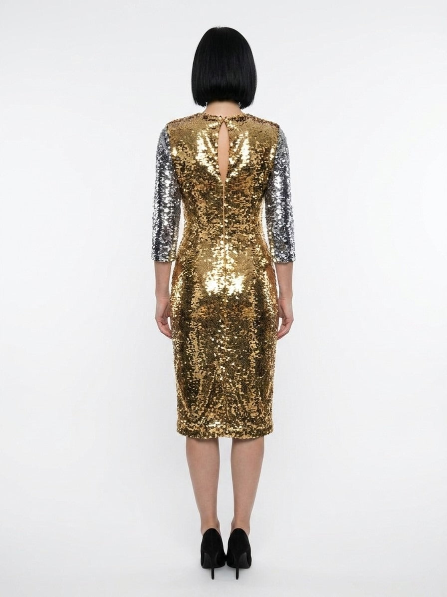 Dolce & Gabbana Silver Polyester Cocktail Dress