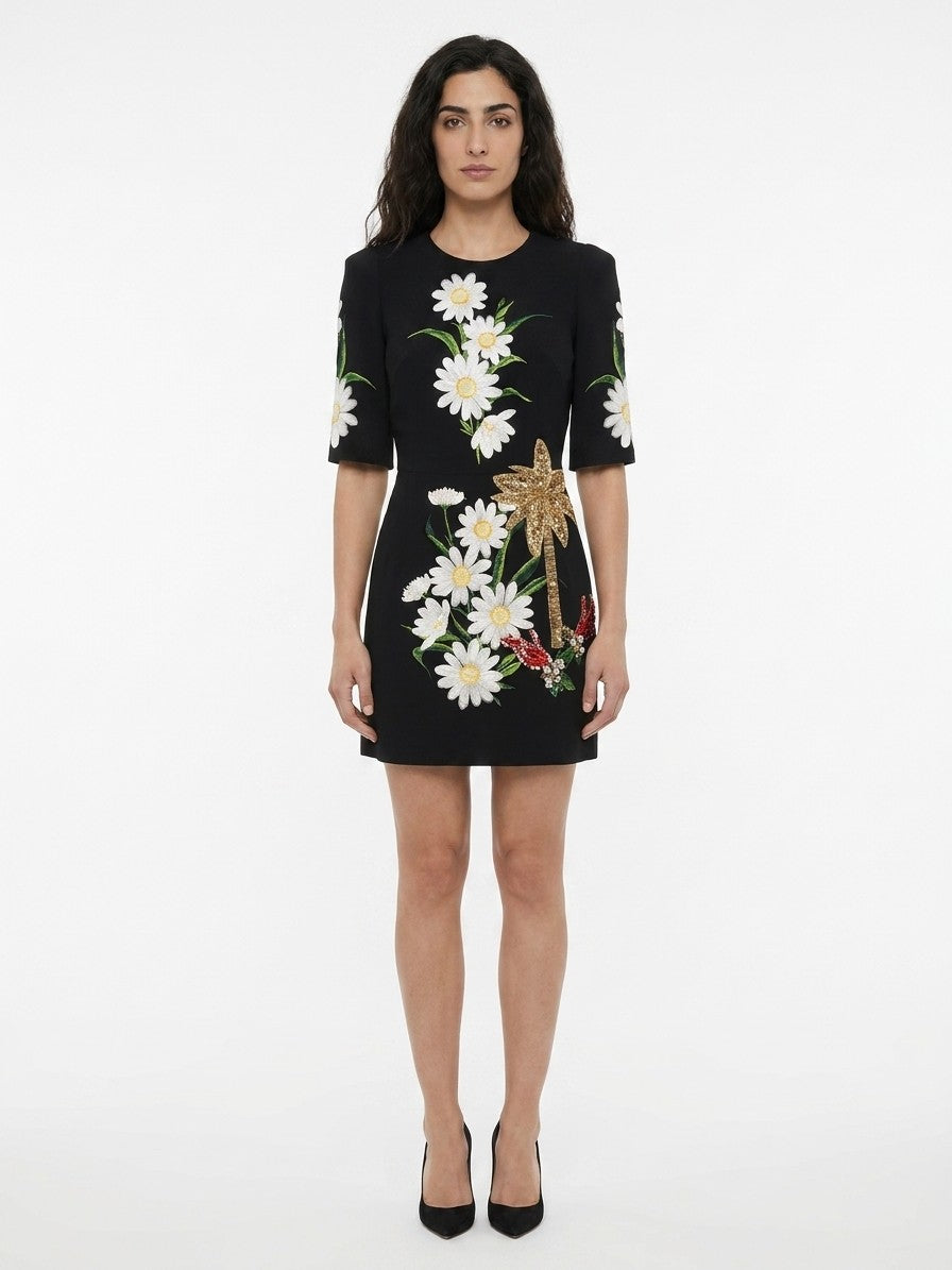 Dolce & Gabbana Black Wool Casual Dress
