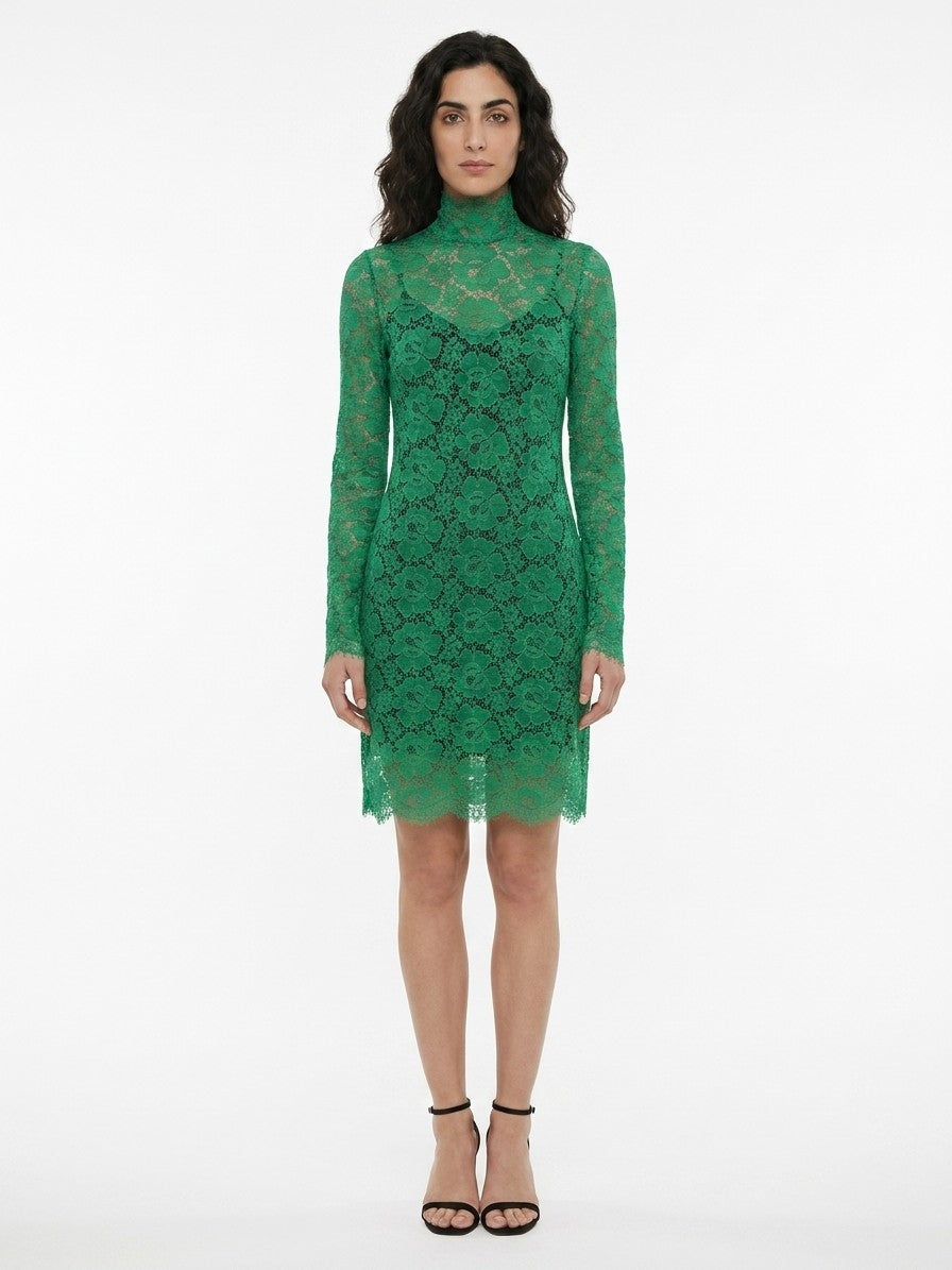 Dolce & Gabbana Green Cotton Cocktail Dress
