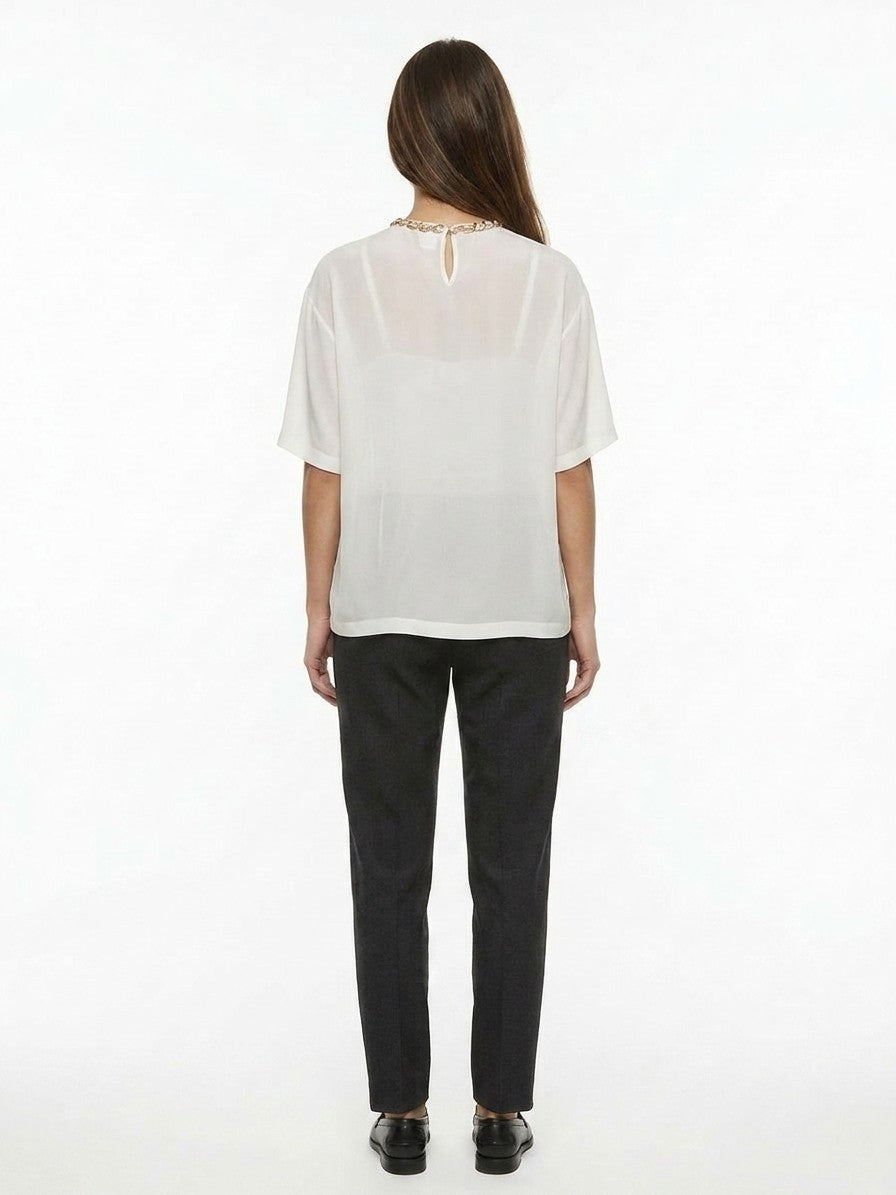 Dolce & Gabbana White Silk T-Shirt