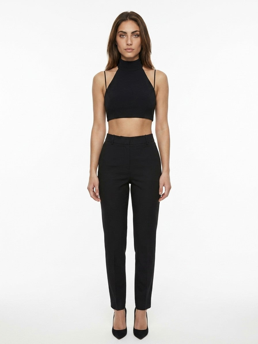 Dolce & Gabbana Black Elastane Sleeveles T-Shirt