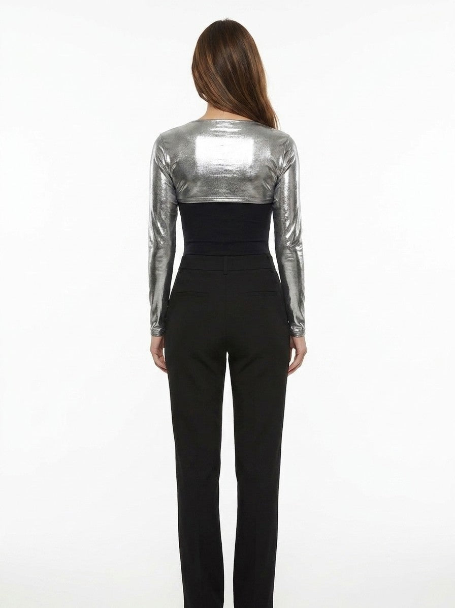 Dolce & Gabbana Silver Elastane Casual Pants