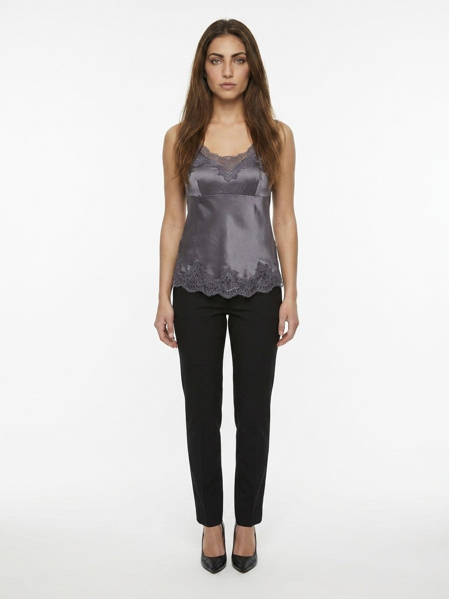 Dolce & Gabbana Gray Cotton Sleeveles T-Shirt