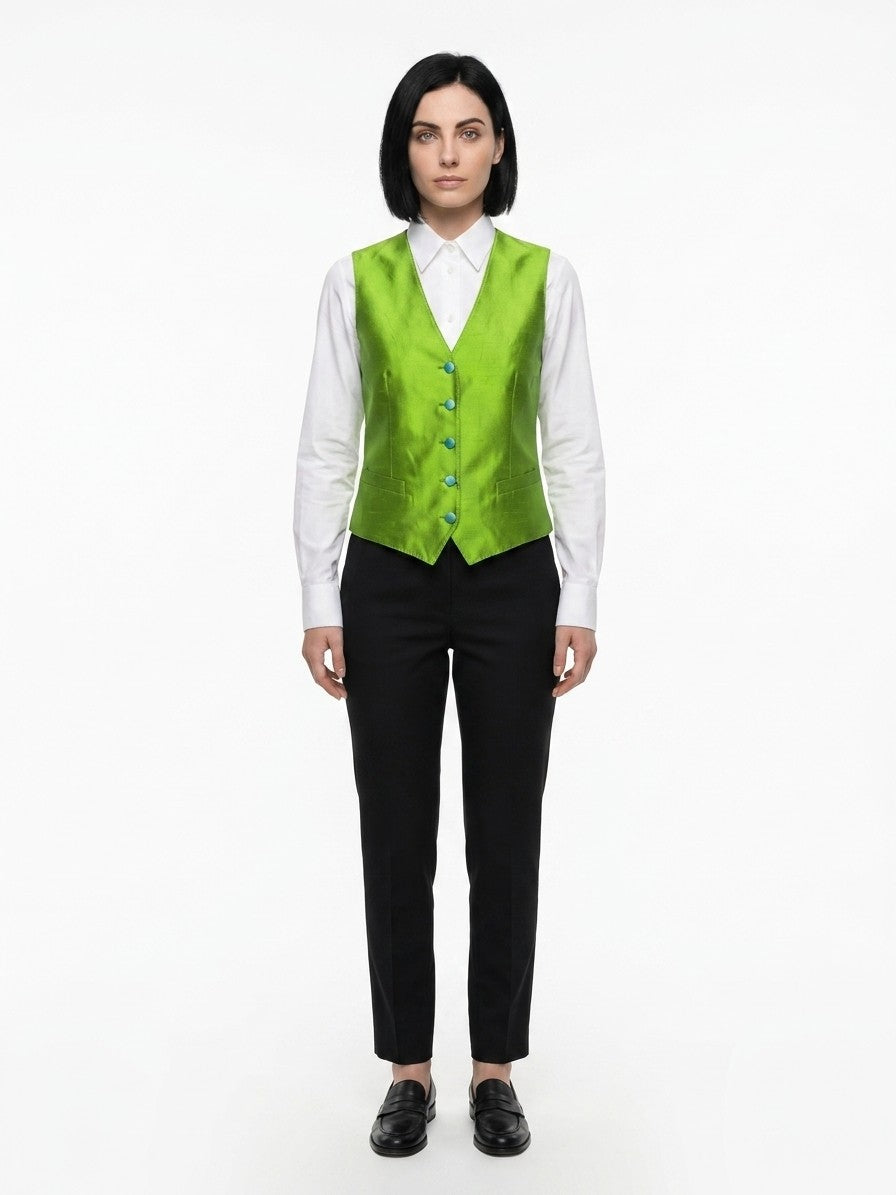 Dolce & Gabbana Green Elastane Waistcoat