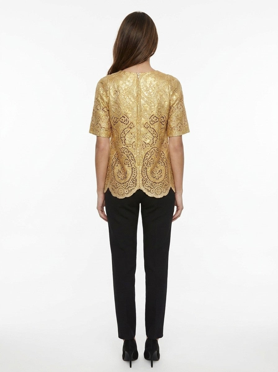 Dolce & Gabbana Gold Marabou T-Shirt
