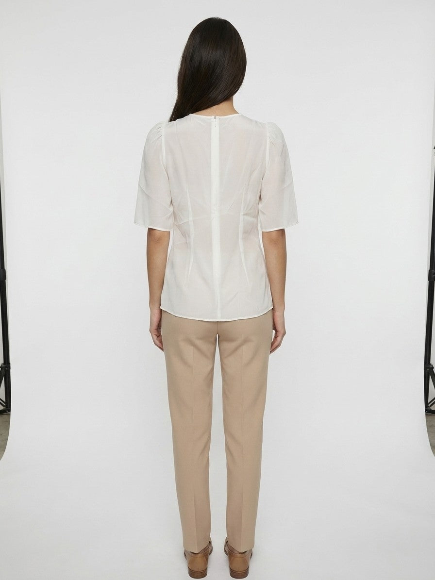 Dolce & Gabbana White Silk T-Shirt