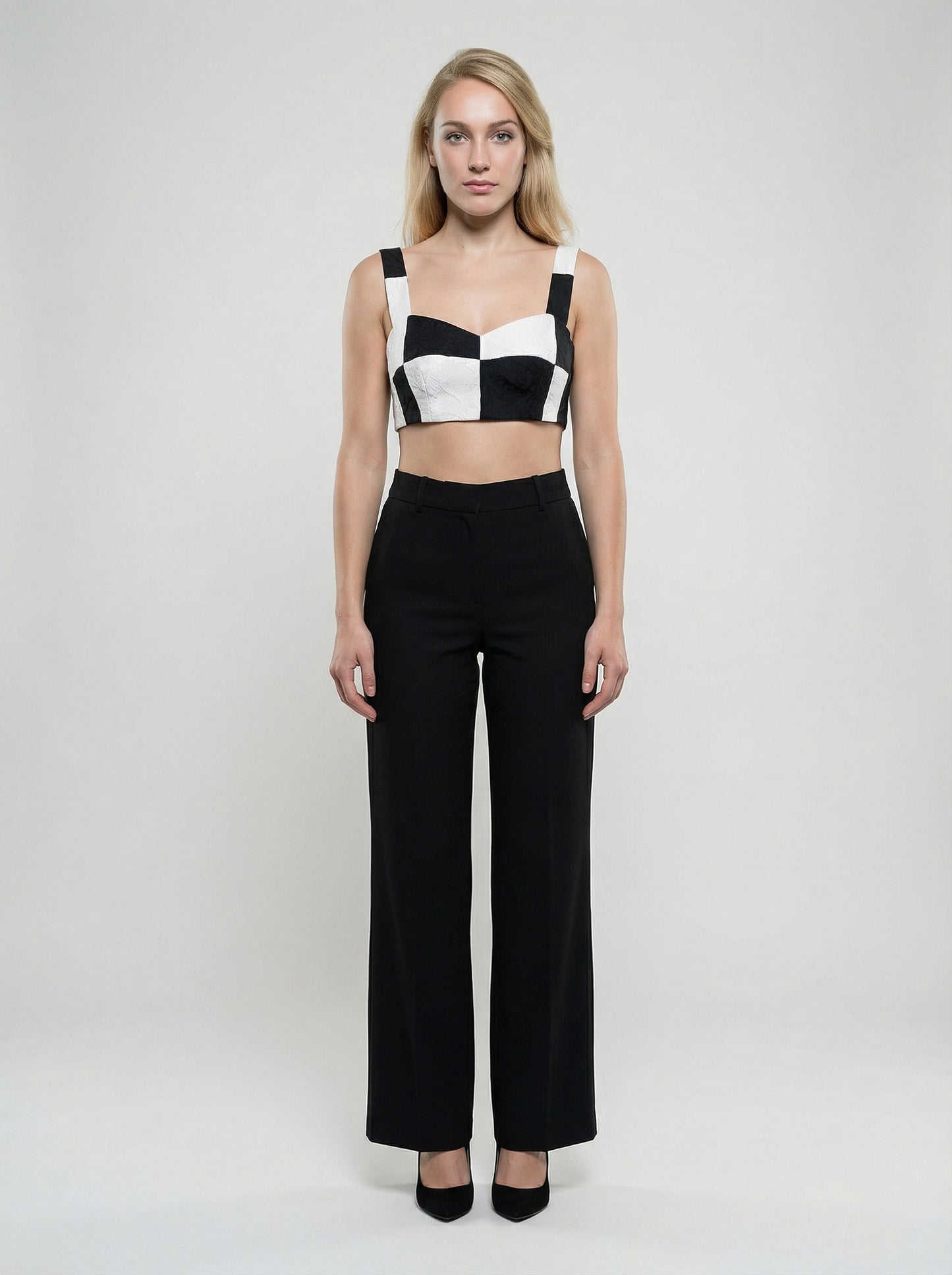 Dolce & Gabbana Black And White Elastane Tank Tops