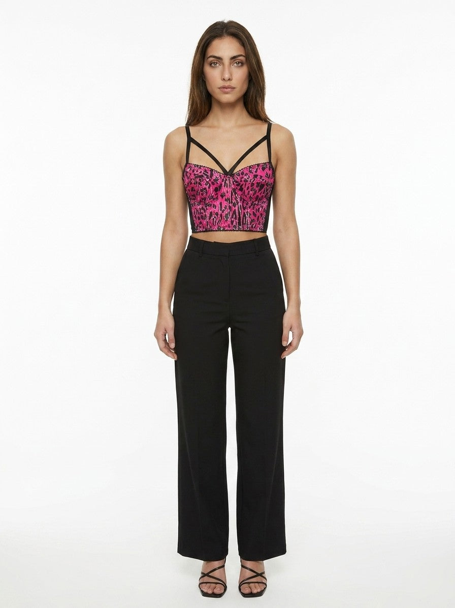 Dolce & Gabbana Pink Elastane Sleeveles T-Shirt