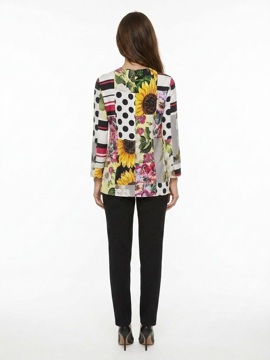 Dolce & Gabbana Multicolor Elastane Long Sleeve T-Shirt