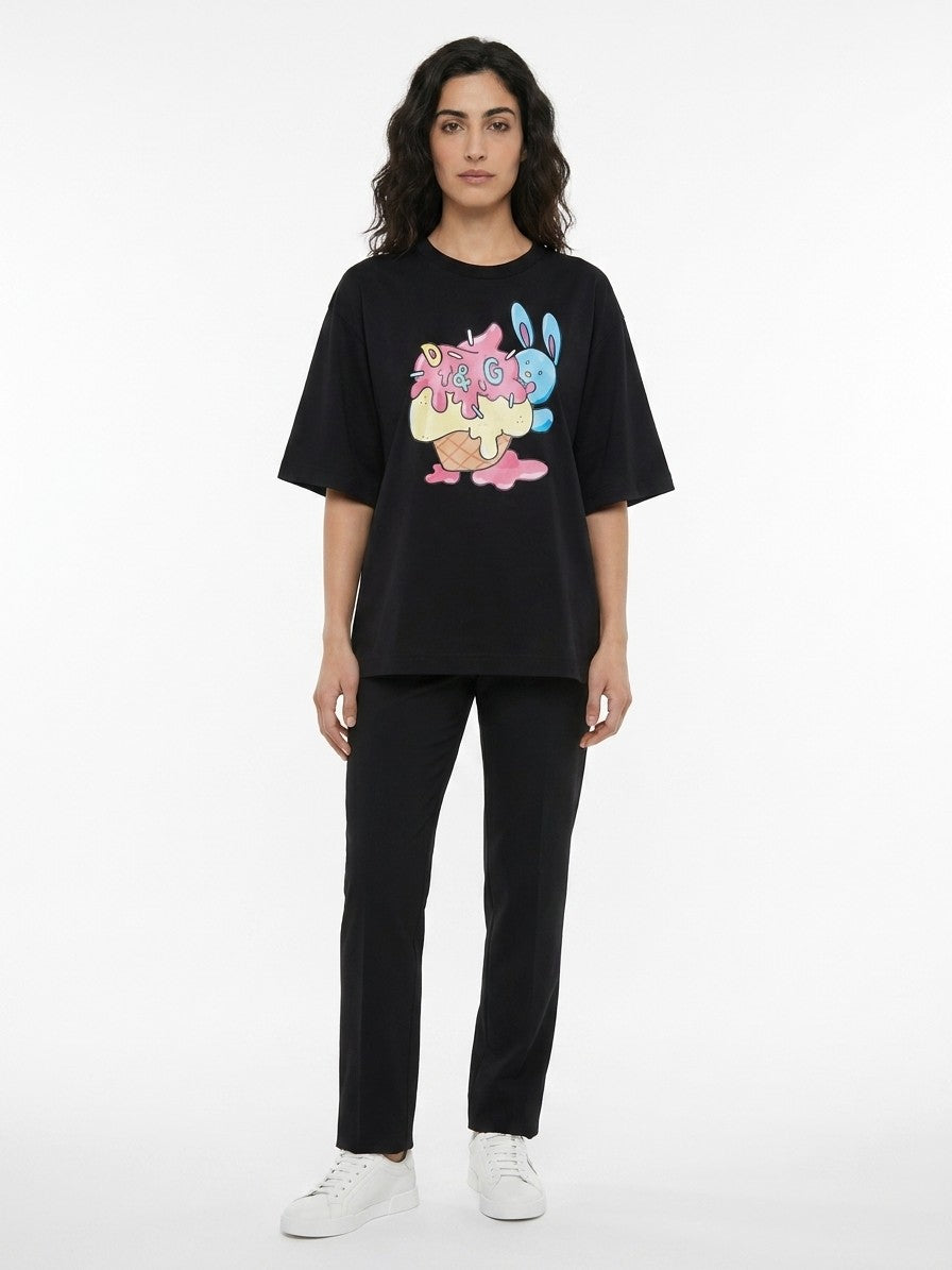 Dolce & Gabbana Black Cotton T-Shirt