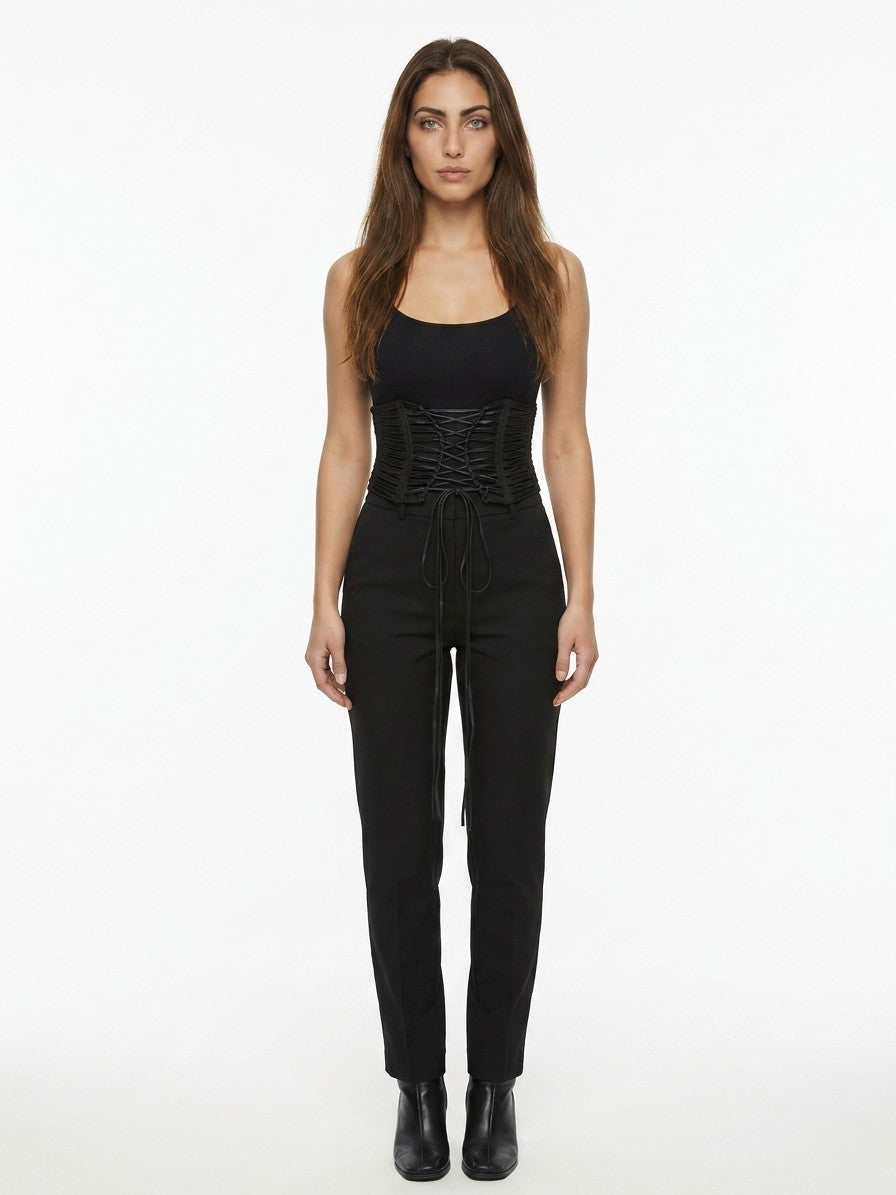 Dolce & Gabbana Black Lambskin High-Waist Belt