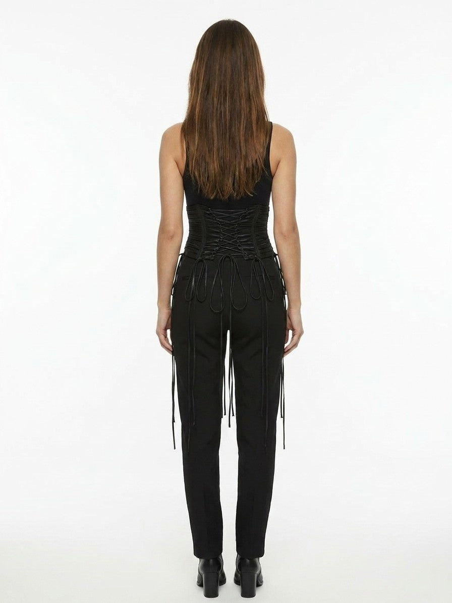 Dolce & Gabbana Black Lambskin High-Waist Belt