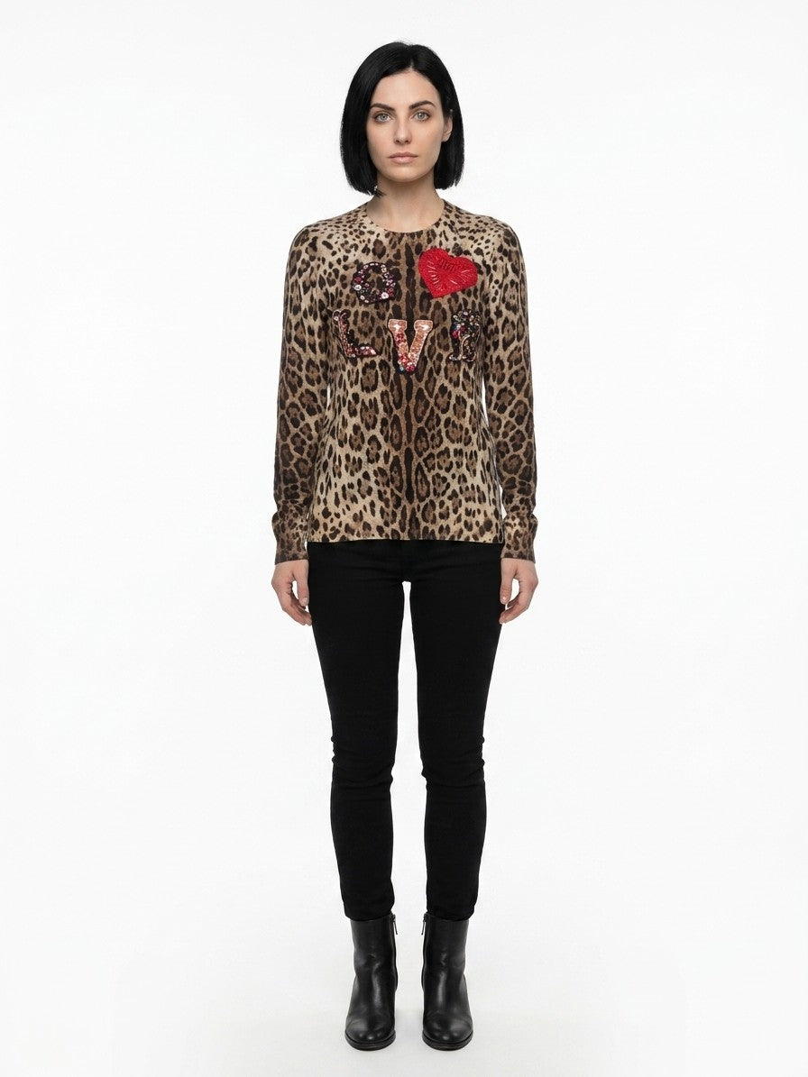 Dolce & Gabbana Brown Virgin Wool Sweatshirt