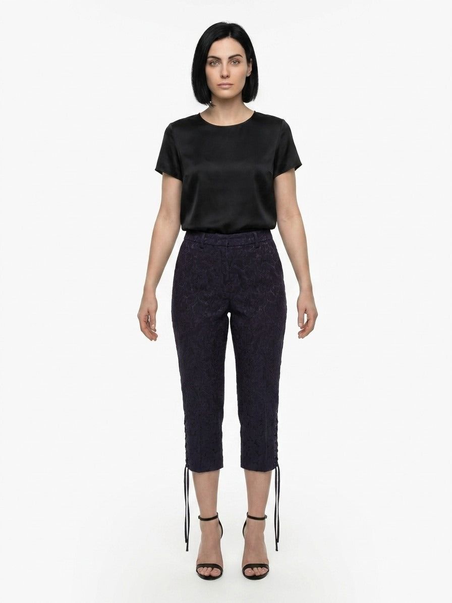 Dolce & Gabbana Black Cotton Cropped Pants