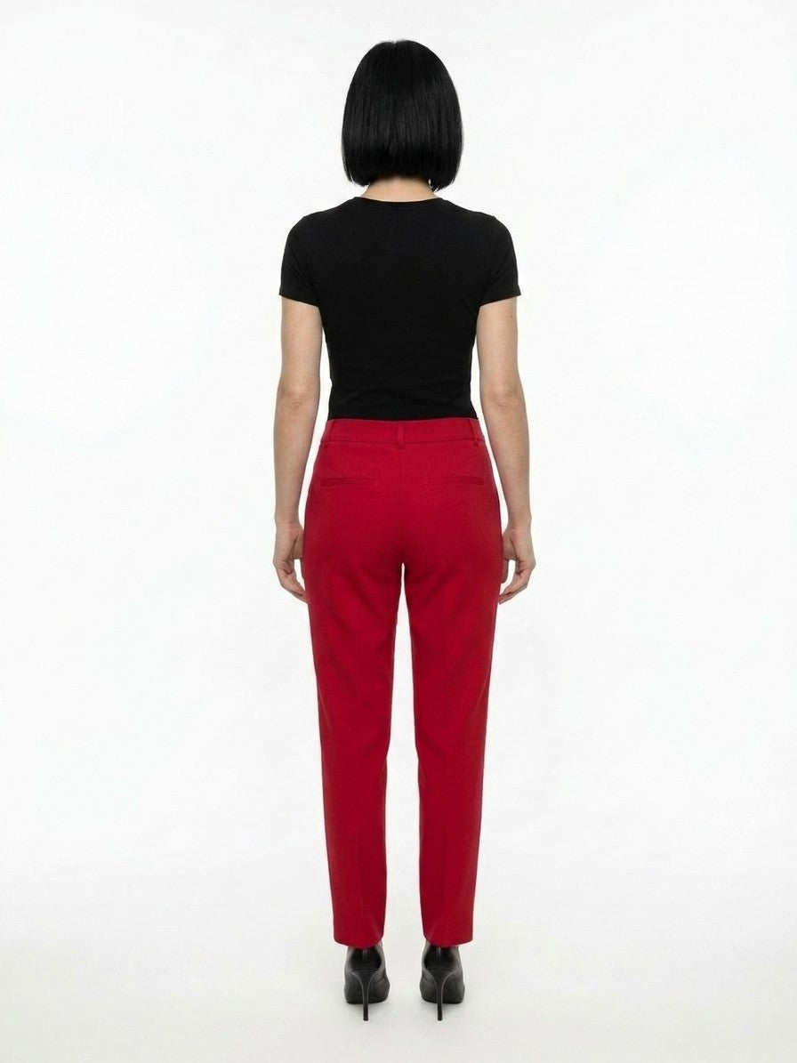 Dolce & Gabbana Red Elastane Dress Pants