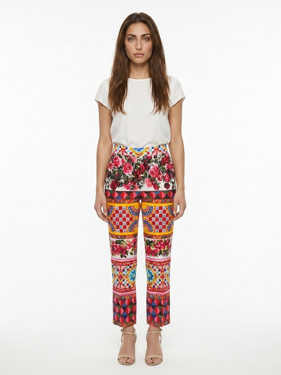 Dolce & Gabbana Multicolor Cotton Casual Pants