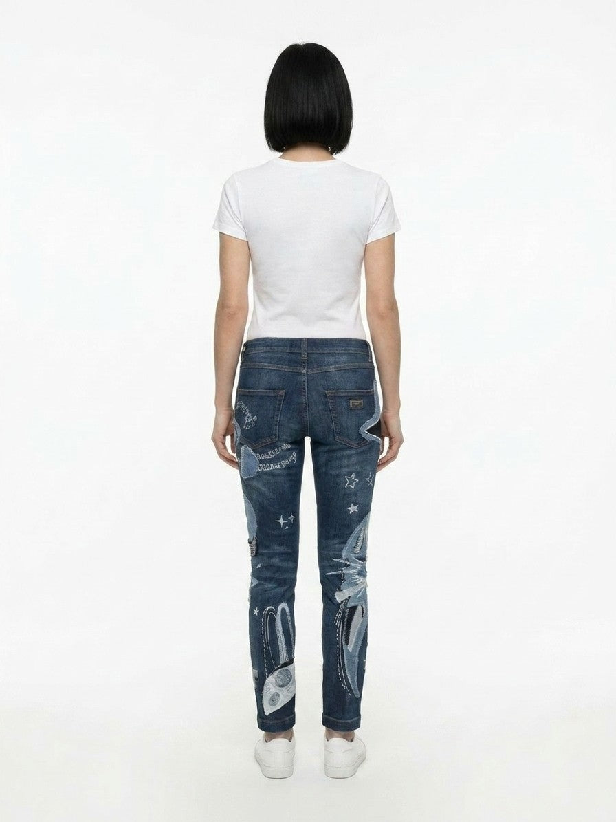 Dolce & Gabbana Blue Cotton Straight-Leg Jeans