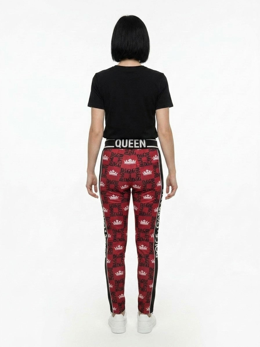 Dolce & Gabbana Red Polyester Leggings