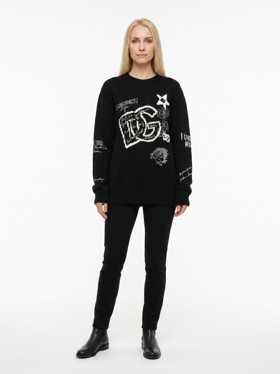 Dolce & Gabbana Black Viscose Sweater