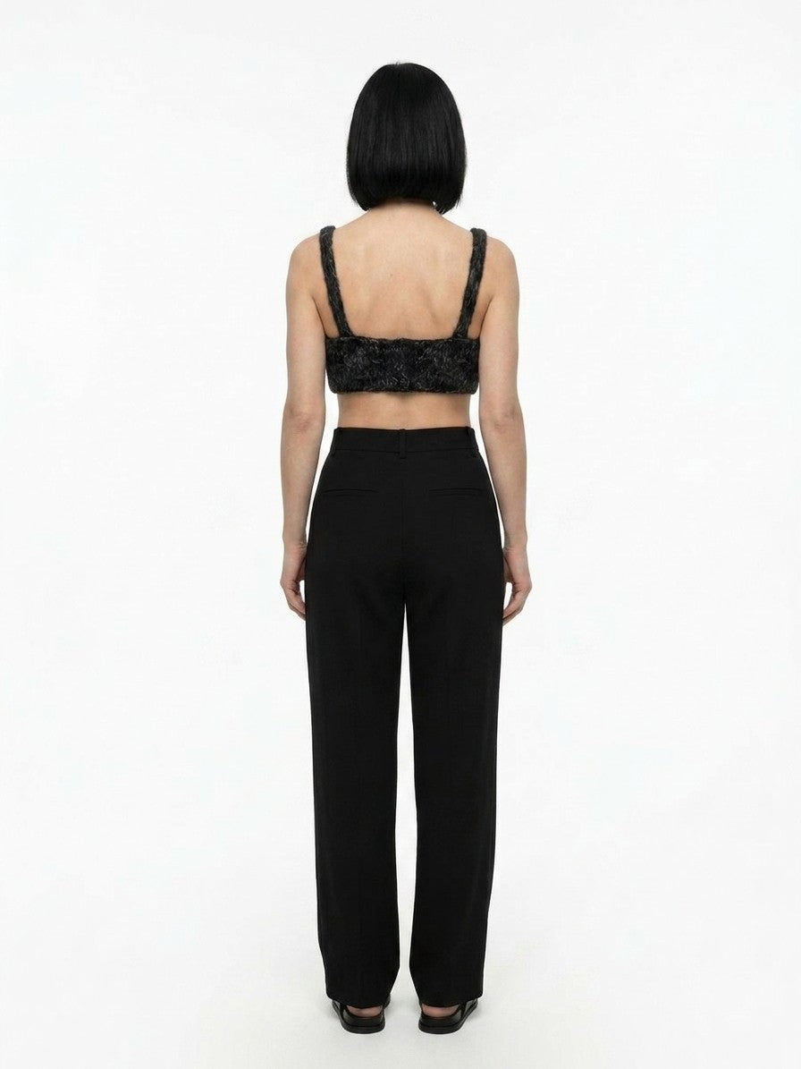 Dolce & Gabbana Black Marabou Tank Tops