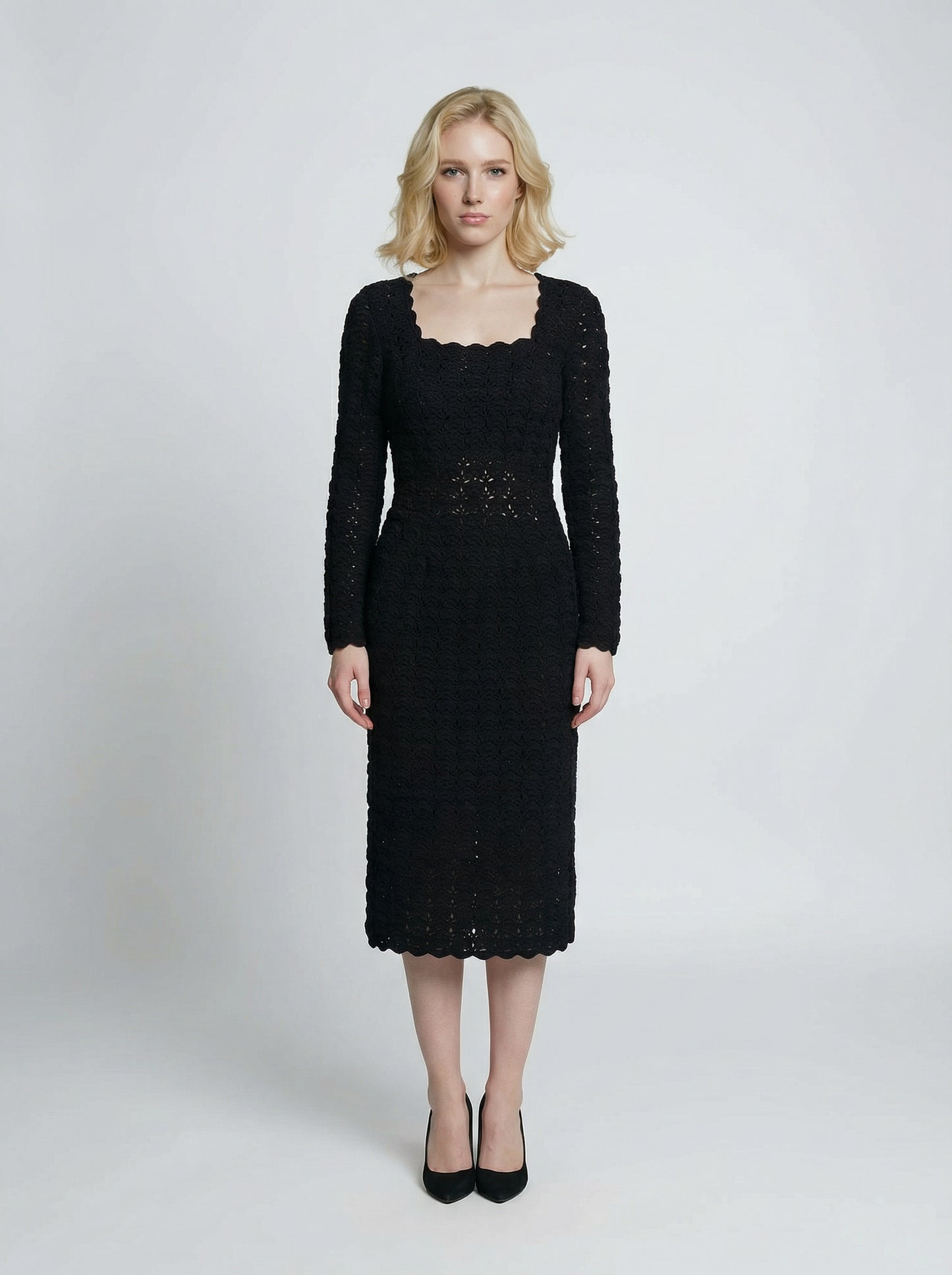 Dolce & Gabbana Black Cashmere Cocktail Dress