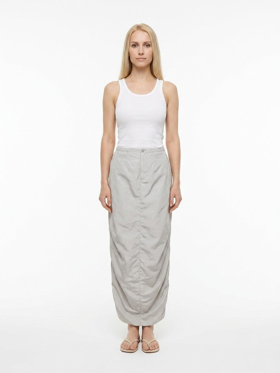 Dolce & Gabbana Gray Polyamide Long Skirt
