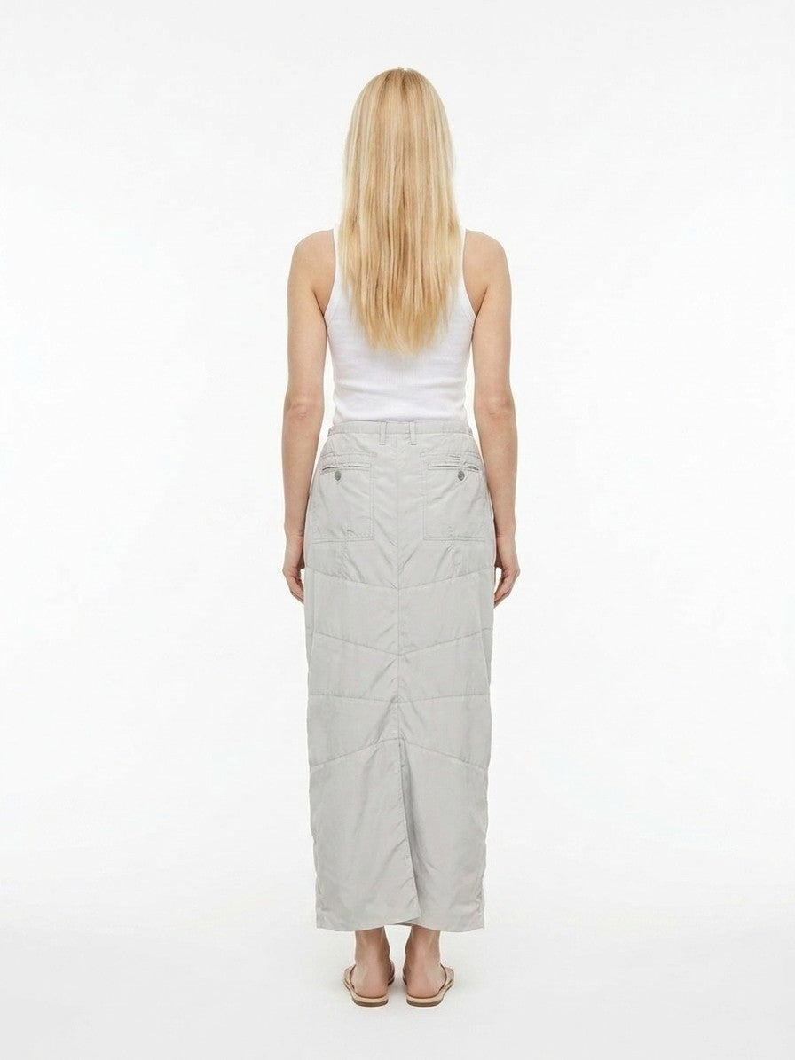 Dolce & Gabbana Gray Polyamide Long Skirt