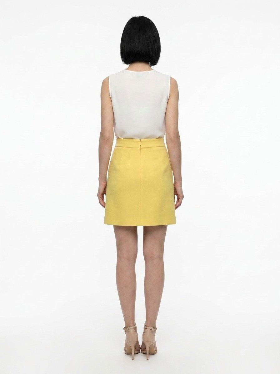 Dolce & Gabbana Yellow Wool Mini Skirt
