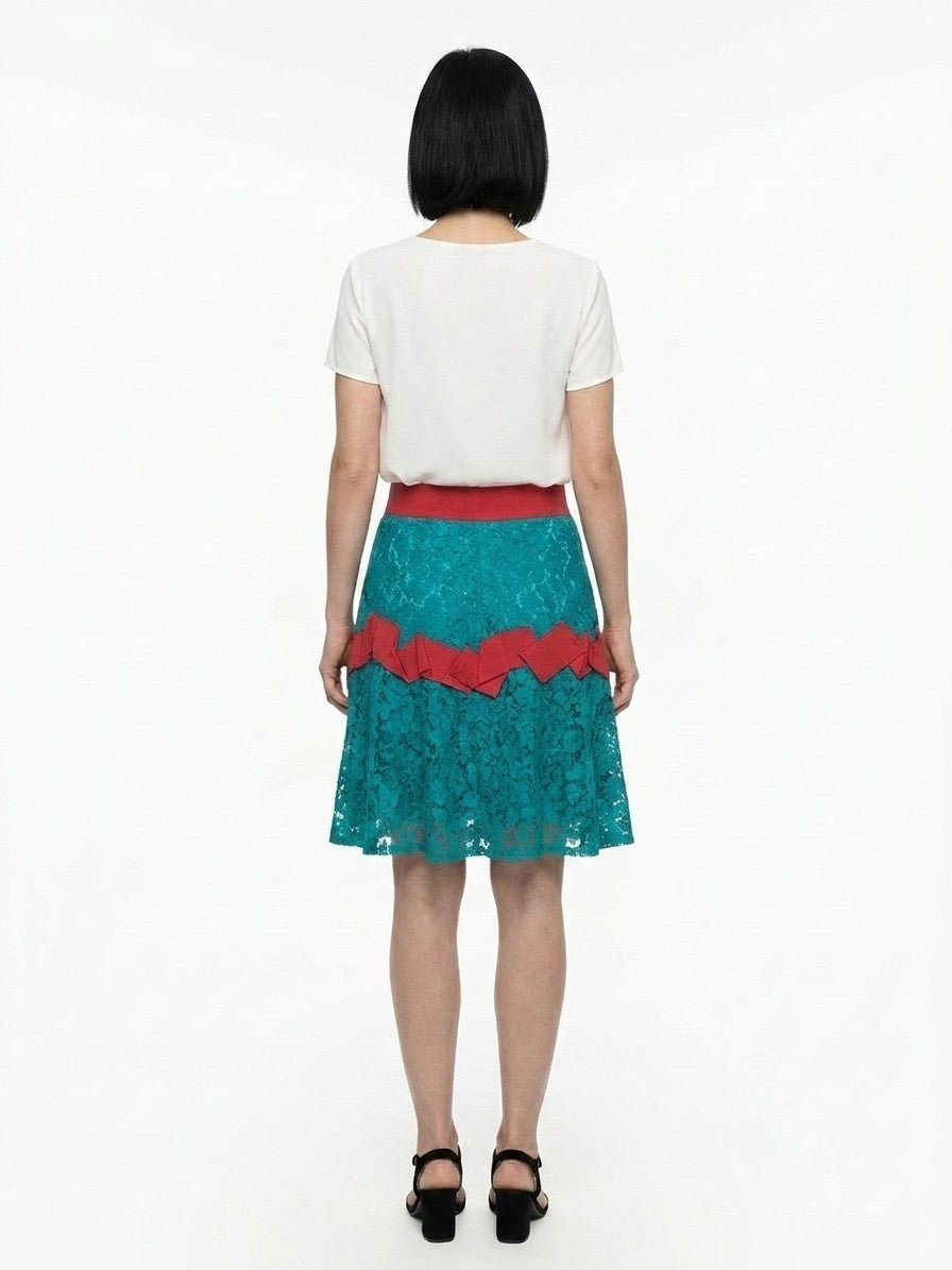 Dolce & Gabbana Bicolor Elastane Midi Skirt