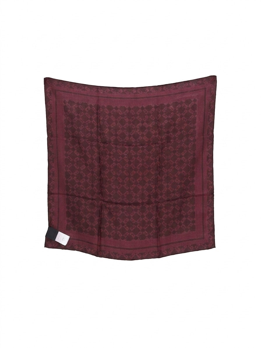 Givenchy Burgundy Silk Pocket Square