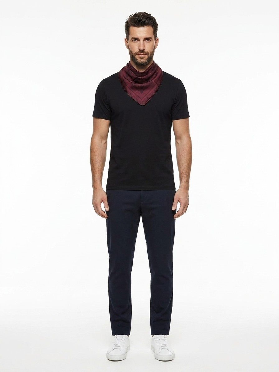 Givenchy Burgundy Silk Pocket Square