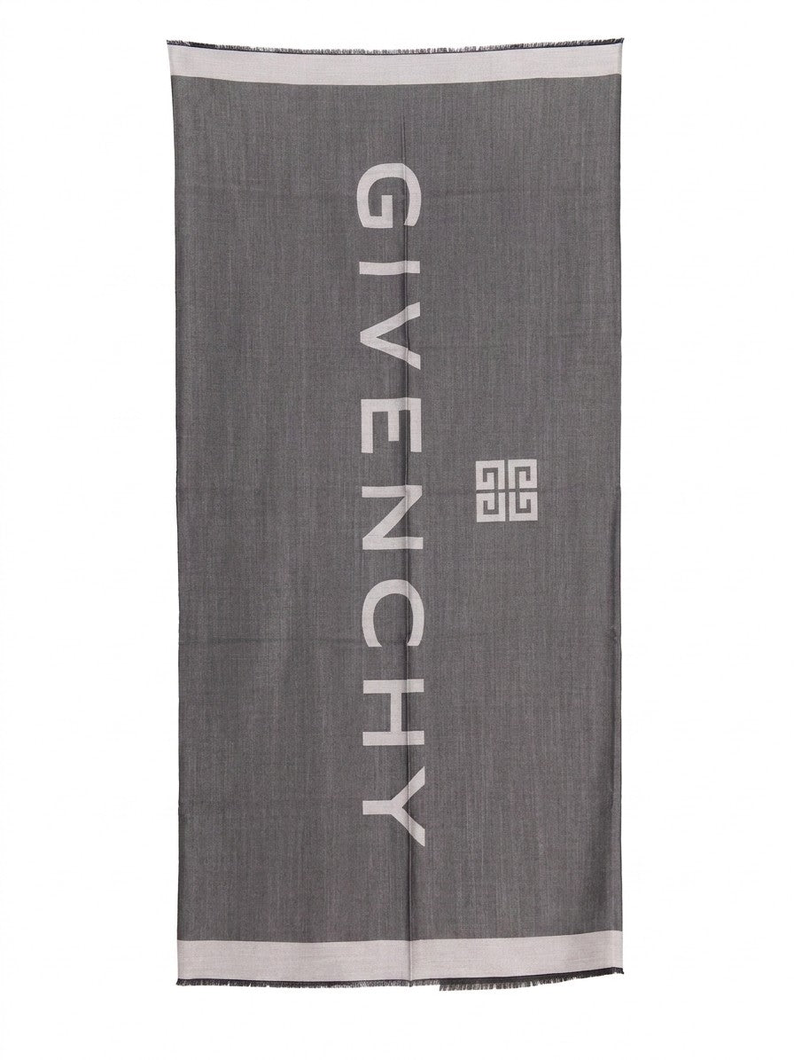Givenchy Gray Silk Scarf
