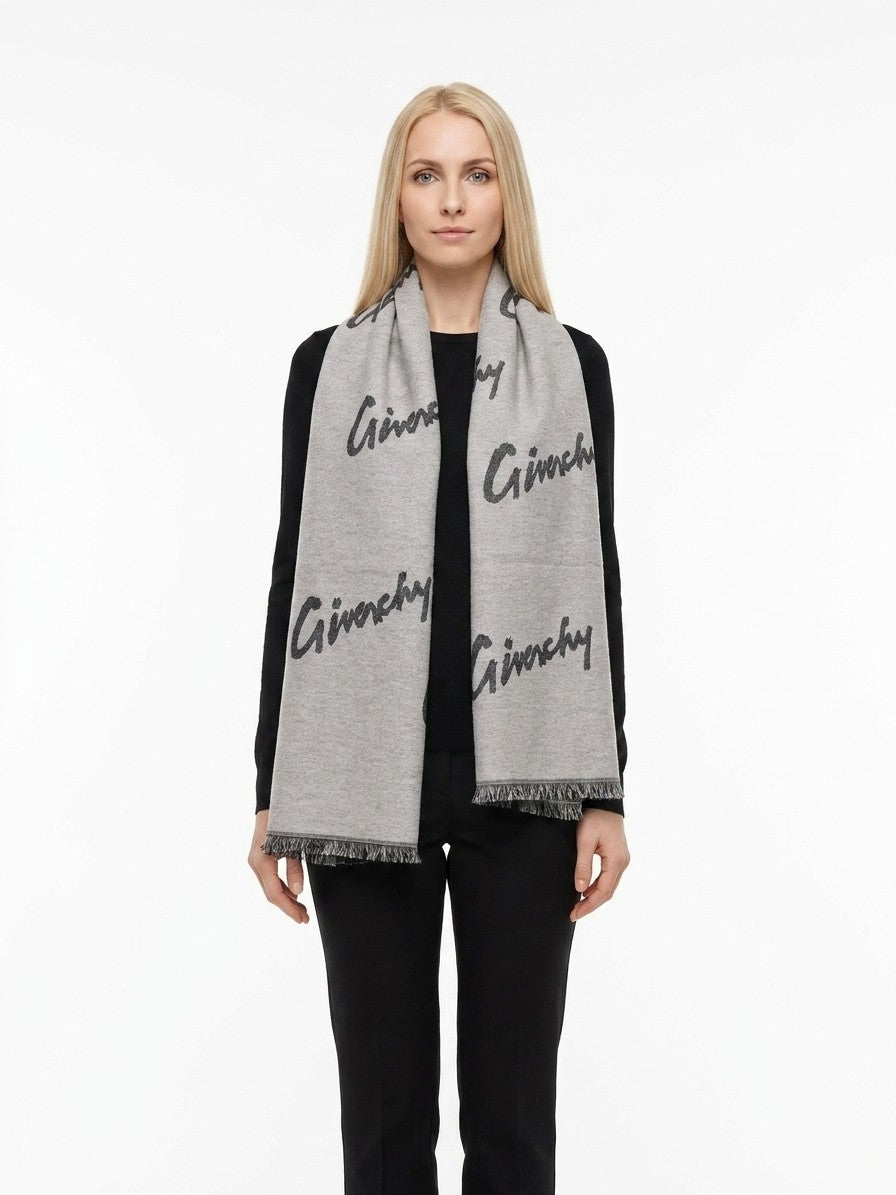 Givenchy Gray Wool Scarf