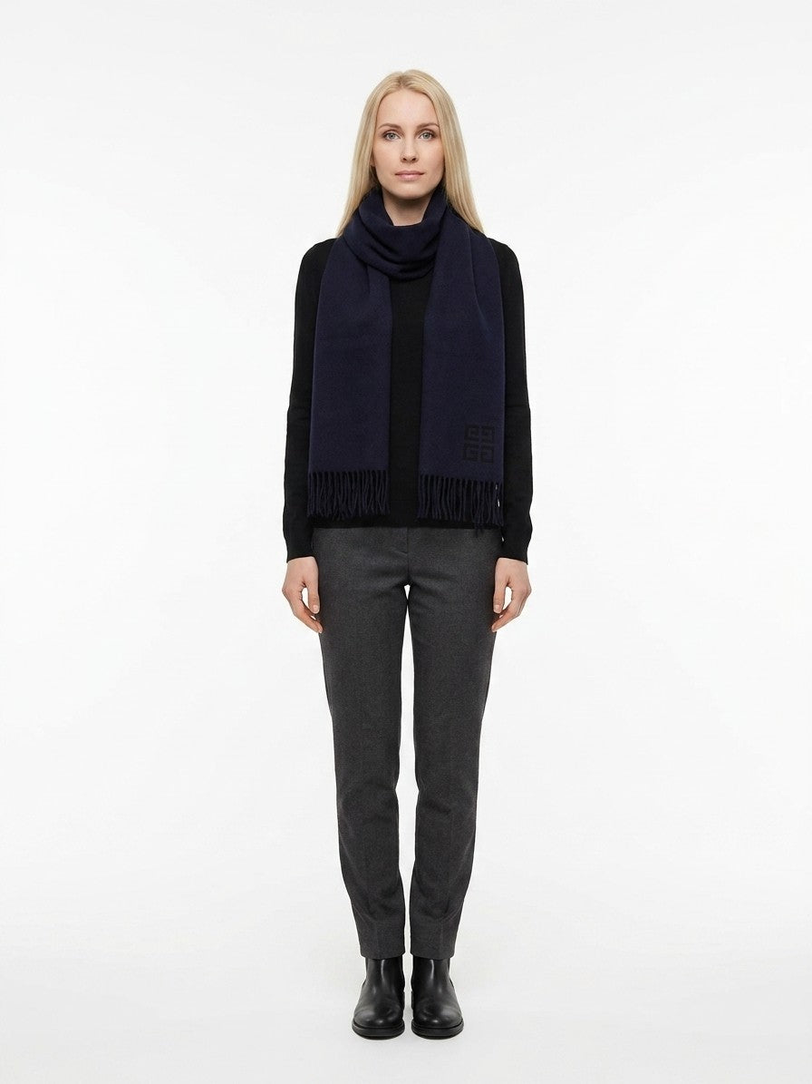 Givenchy Blue Wool Scarf