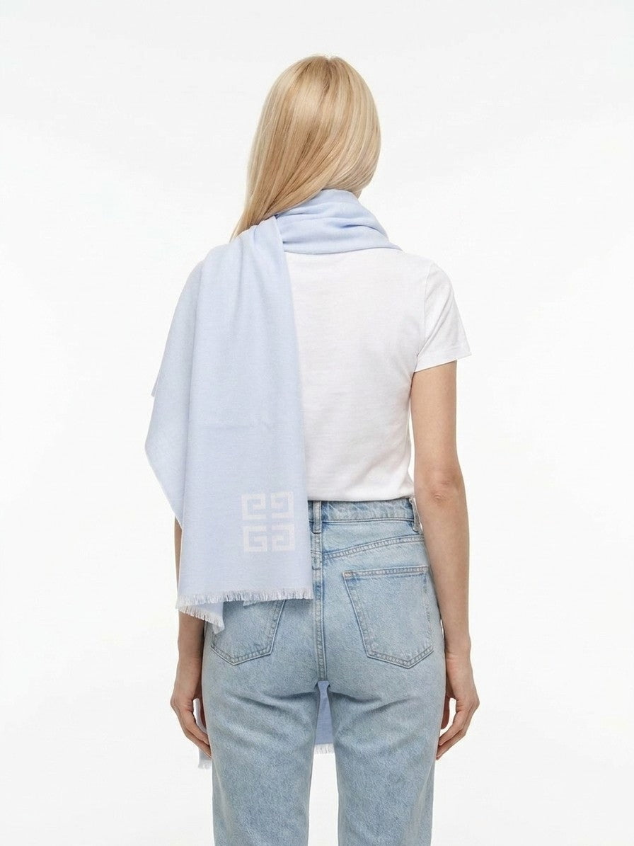 Givenchy Blue Wool Scarf