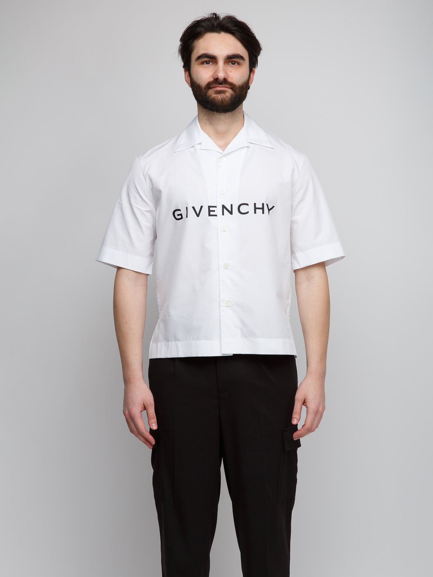 Givenchy Bicolor Cotton Shortsleeve Shirt