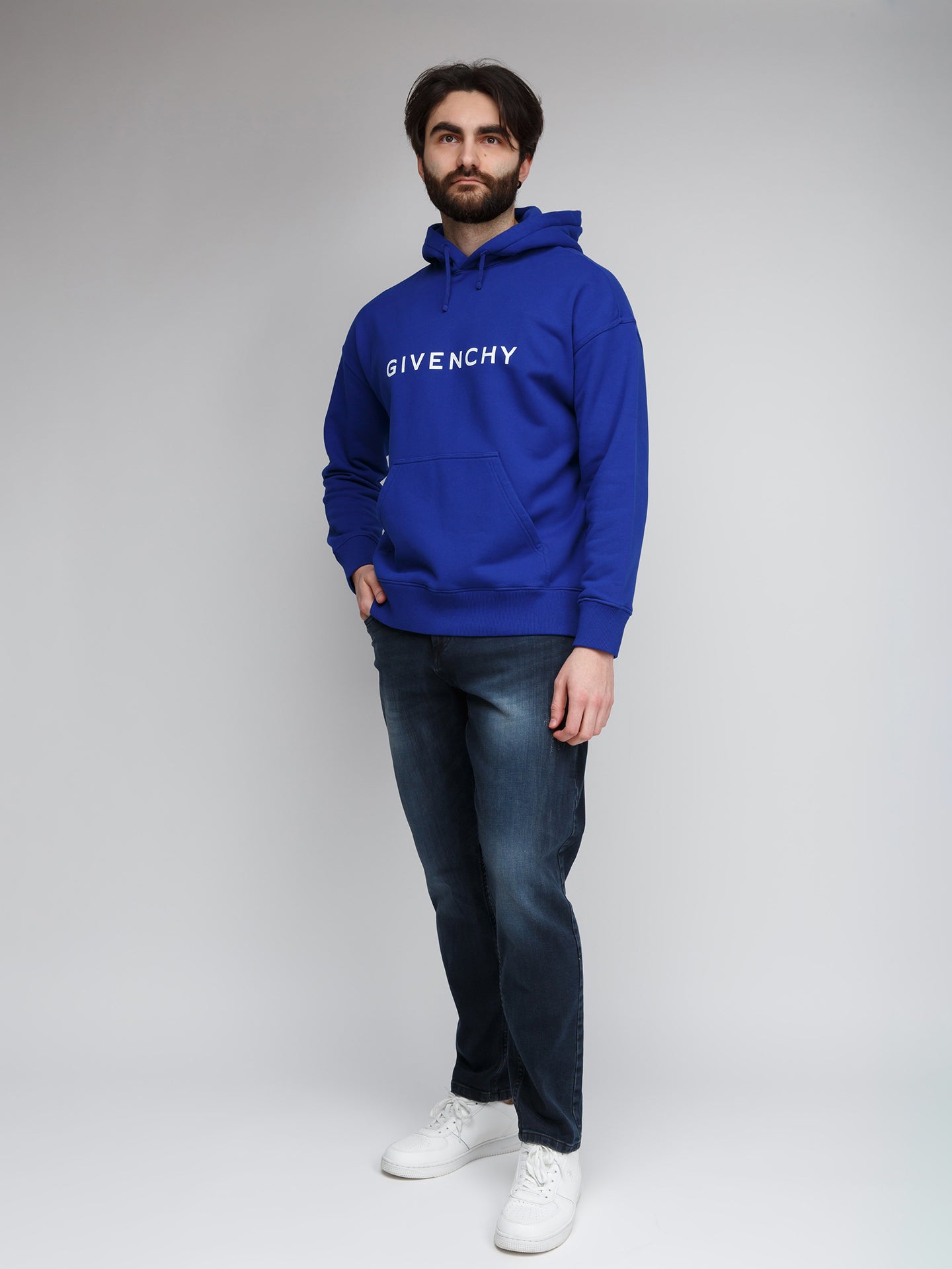 Givenchy Blue Cotton Hoodie