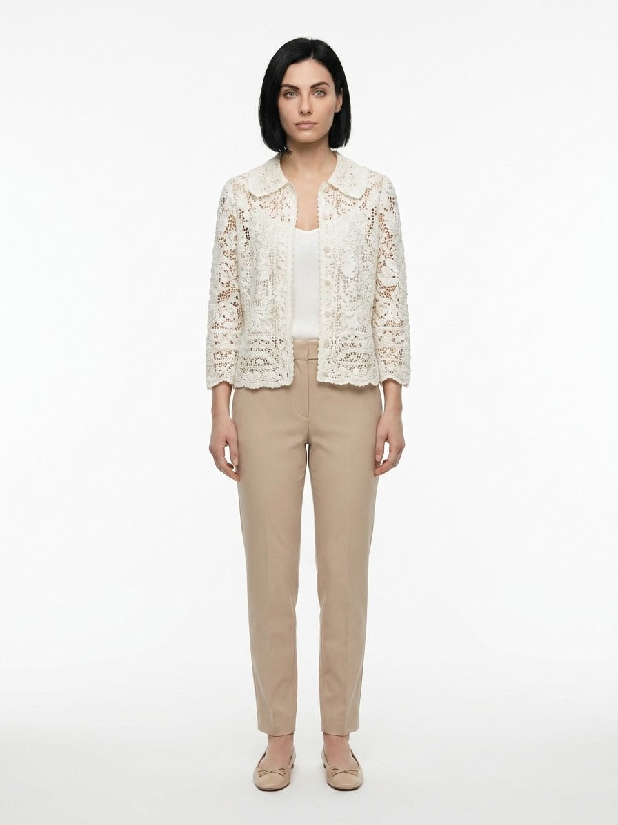Dolce & Gabbana White Cotton Cardigan