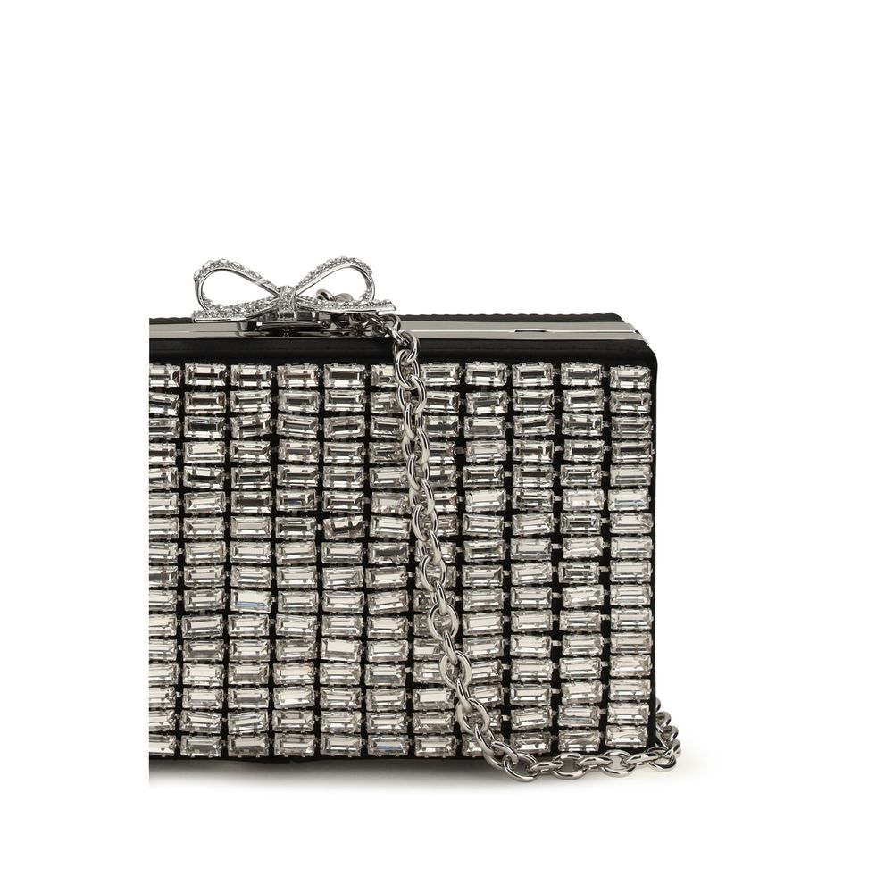 Self-Portrait Silver Glass Clutch Bag