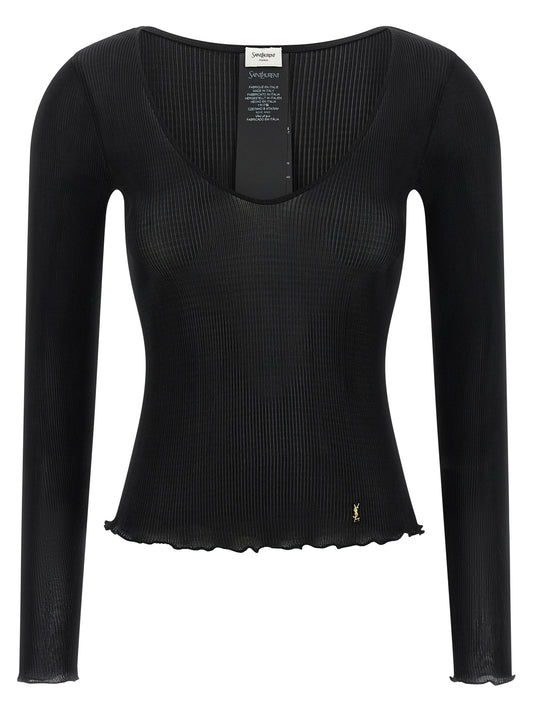 Saint Laurent Black Silk Shirt