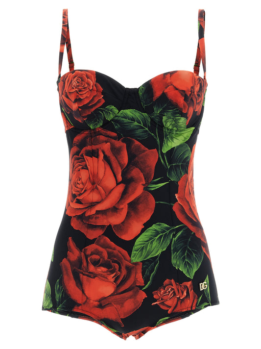 Dolce & Gabbana Multicolor Polyamide One-Piece Swimsuit