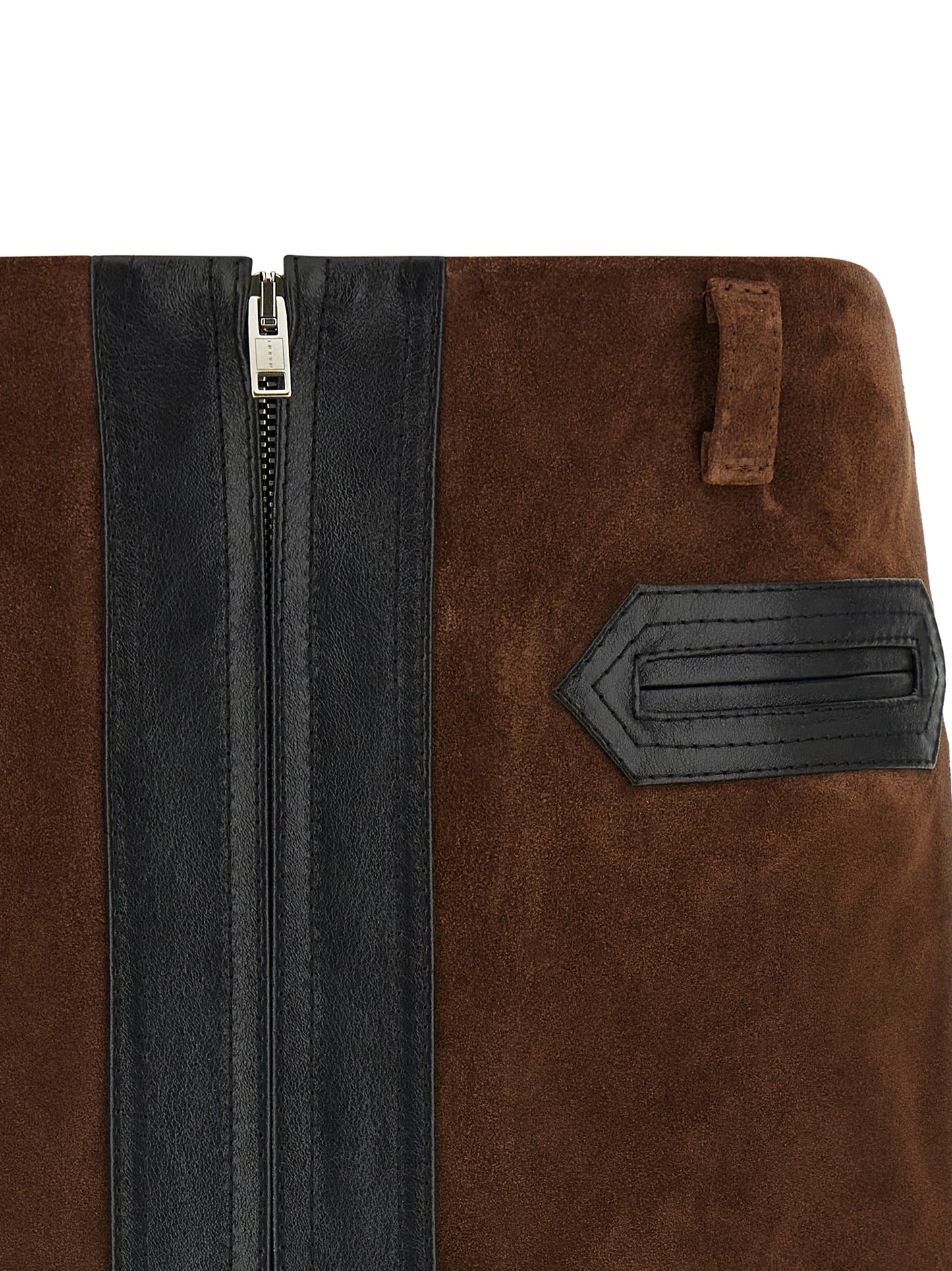 Marni Brown Calfskin Long Skirt