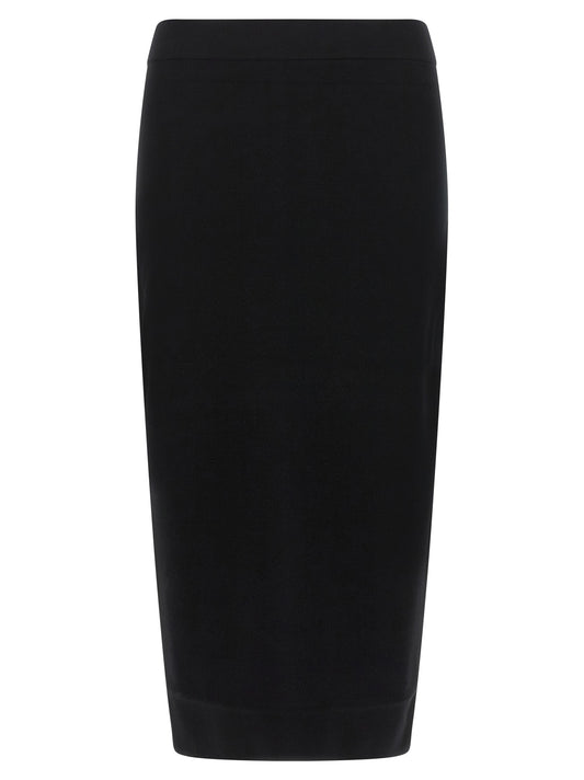 Max Mara Black Viscose Midi Skirt