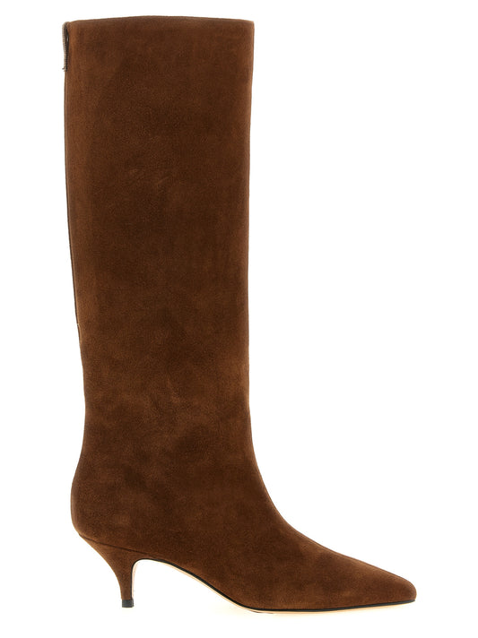 Fabiana Filippi Brown Suede Leather Over The Knee