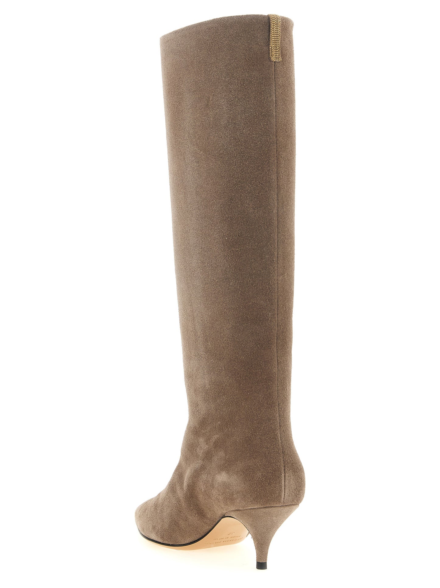 Fabiana Filippi Beige Suede Leather Over The Knee