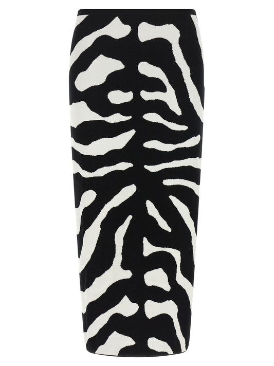 Moschino Bicolor Viscose Midi Skirt