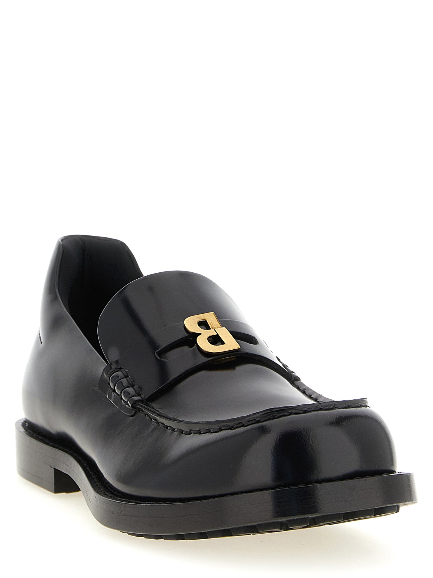 Balenciaga Black Calfskin Slip-On Loafers