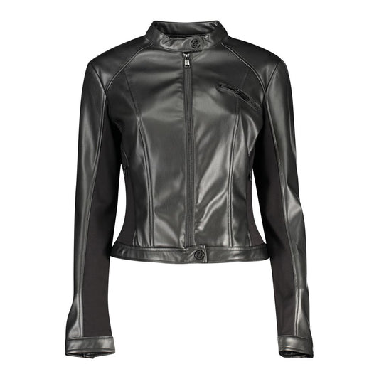 Guess Jeans Black Polyurethane Women's Jacket