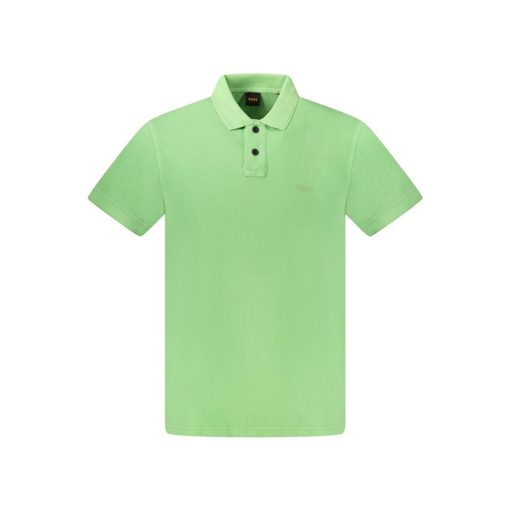 Hugo Boss Green Cotton Men's Polo